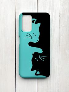 Матовий чохол на Xiaomi Redmi 9T Бірюзовий :: Котики (принт 118)