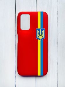 Матовий чохол на Xiaomi Redmi 9T Червоний :: Стрічка Україна (патріотичний принт 253)