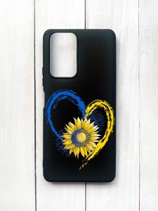 Матовий чохол на Xiaomi Redmi Note 10 Pro/10 Pro Max Чорний :: Серце з соняхом. Україна (принт 260)