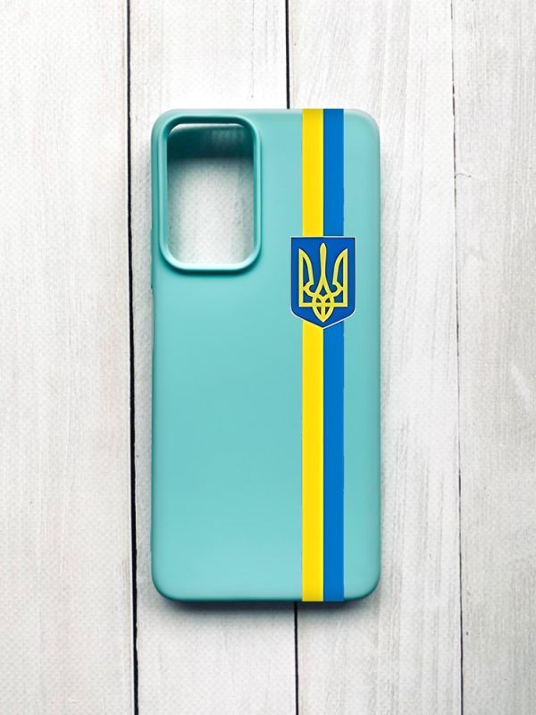 Матовий чохол на Xiaomi Redmi Note 11 Pro Бірюзовий :: Стрічка Україна (патріотичний принт 253)