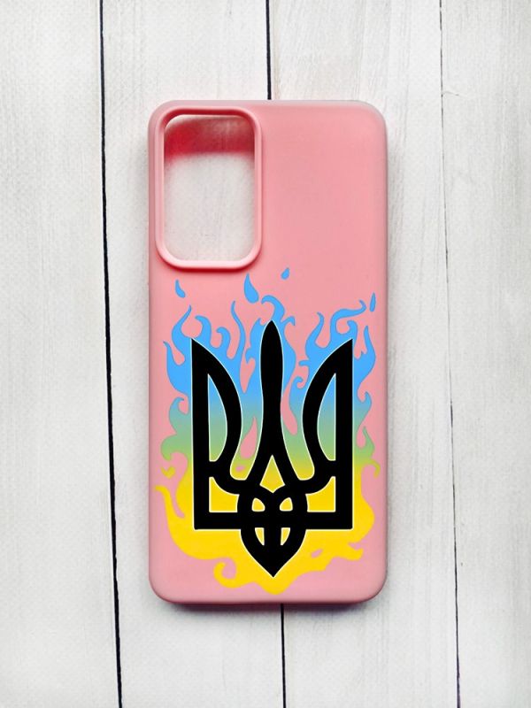 Матовий чохол на Xiaomi Redmi Note 11 Pro Рожевий :: Тризуб Полум'я (принт 257)
