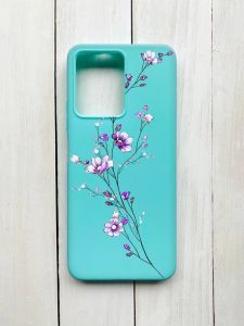 Матовий чохол на Xiaomi Redmi Note 12 Бірюзовий :: Гілочка квітів (принт 278)