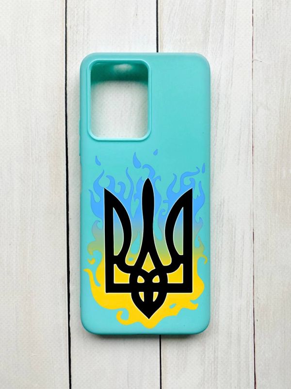 Матовий чохол на Xiaomi Redmi Note 12 Бірюзовий :: Тризуб Полум'я (принт 257)