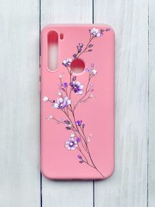 Матовий чохол на Xiaomi Redmi Note 8T Рожевий :: Гілочка квітів (принт 278)