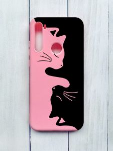 Матовий чохол на Xiaomi Redmi Note 8T Рожевий :: Котики (принт 118)