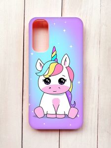 Матовий чохол на Samsung A34 5G Рожевий :: Єдиноріг (принт 103)