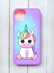 Матовий чохол на iPhone 15 Plus Рожевий :: Єдиноріг (принт 103)