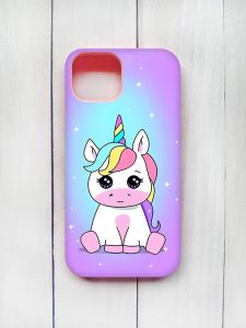Матовий чохол на iPhone 15 Рожевий :: Єдиноріг (принт 103)