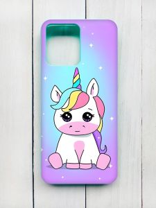 Матовий чохол на Xiaomi Redmi 12 Бірюзовий :: Єдиноріг (принт 103)