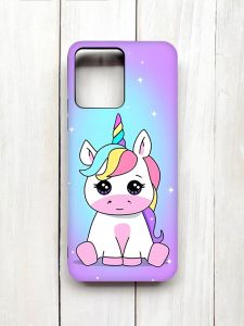 Матовий чохол на Xiaomi Redmi 12 Чорний :: Єдиноріг (принт 103)