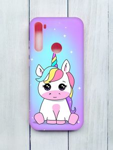 Матовий чохол на Xiaomi Redmi Note 8T Рожевий :: Єдиноріг (принт 103)