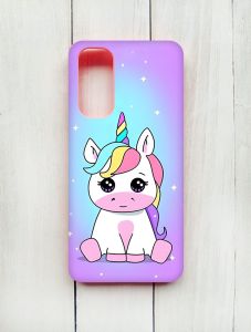 Матовий чохол на Samsung Galaxy M54 Рожевий :: Єдиноріг (принт 103)