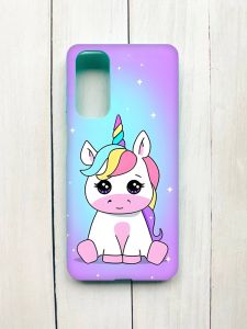 Матовий чохол на Samsung Galaxy M54 Бірюзовий :: Єдиноріг (принт 103)