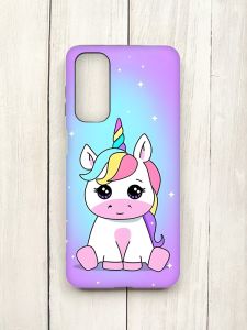 Матовий чохол на Samsung Galaxy M54 Чорний :: Єдиноріг (принт 103)