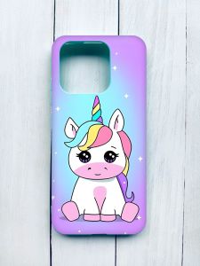 Матовий чохол на Xiaomi Redmi 12C Бірюзовий :: Єдиноріг (принт 103)