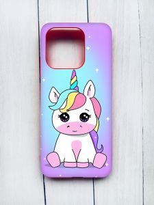 Матовий чохол на Xiaomi Redmi 12C Червоний :: Єдиноріг (принт 103)