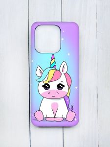 Матовий чохол на Xiaomi Redmi 12C Чорний :: Єдиноріг (принт 103)