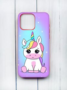 Матовий чохол на iPhone 15 Pro Max Червоний :: Єдиноріг (принт 103)