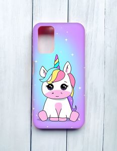 Матовий чохол на Xiaomi Redmi 9T Рожевий :: Єдиноріг (принт 103)