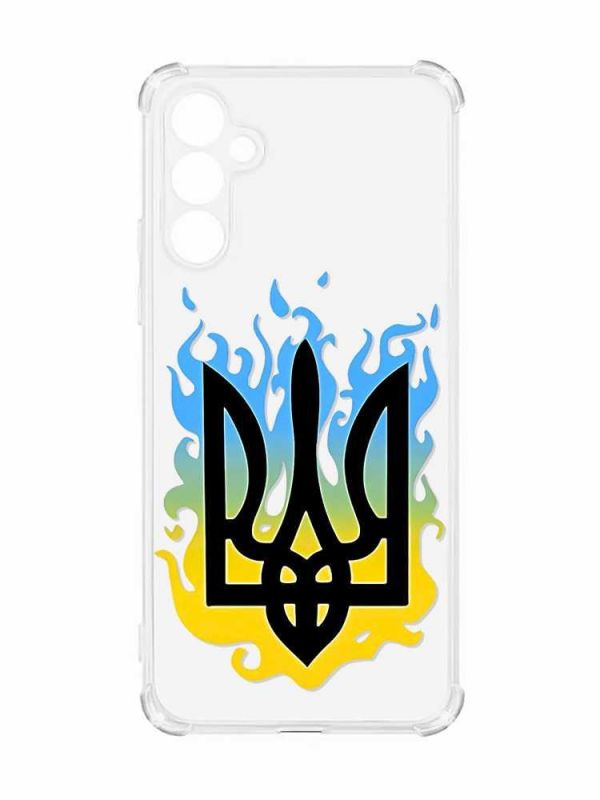 Чохол з потовщеними кутами на Samsung Galaxy A55 (A556) :: Тризуб Полум'я (принт 257)