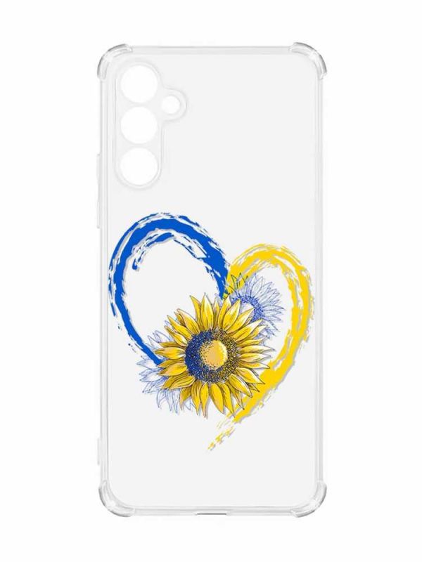 Чохол з потовщеними кутами на Samsung Galaxy A55 (A556) :: Серце з соняхом. Україна (принт 260)