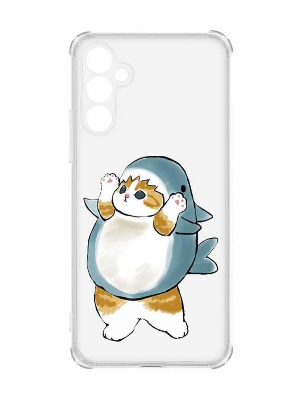 Чохол з потовщеними кутами на Samsung Galaxy A55 (A556) :: Котик акула (принт 379)