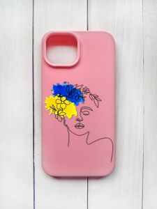 Матовий чохол на iPhone 15 Рожевий :: Українка Арт (принт 3)