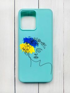 Матовий чохол на Xiaomi Redmi 12 Бірюзовий :: Українка Арт (принт 3)