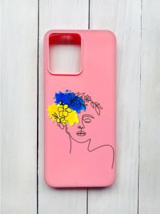Матовий чохол на Xiaomi Redmi 12 Рожевий :: Українка Арт (принт 3)