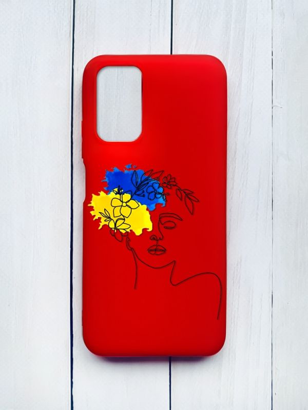 Матовий чохол на Xiaomi Redmi 9T Червоний :: Українка Арт (принт 3)