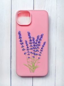 Матовий чохол на iPhone 15 Plus Рожевий :: Лаванда (принт 28)