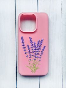 Матовий чохол на iPhone 15 Pro Рожевий :: Лаванда (принт 28)