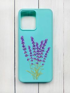 Матовий чохол на Xiaomi Redmi 12 Бірюзовий :: Лаванда (принт 28)