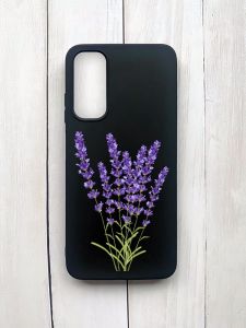 Матовий чохол на Samsung Galaxy A05s (A057) Чорний :: Лаванда (принт 28)