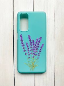 Матовий чохол на Samsung Galaxy M54 Бірюзовий :: Лаванда (принт 28)