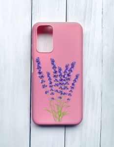 Матовий чохол на Xiaomi Redmi 9T Рожевий :: Лаванда (принт 28)