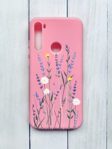 Матовий чохол на Xiaomi Redmi Note 8T Рожевий :: Польові квіти (принт 270)