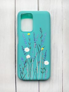 Матовий чохол на Xiaomi Redmi 10 Бірюзовий :: Польові квіти (принт 270)