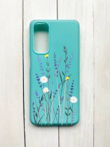 Матовий чохол на Samsung Galaxy M54 Бірюзовий :: Польові квіти (принт 270)