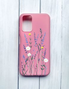 Матовий чохол на Xiaomi Redmi 9T Рожевий :: Польові квіти (принт 270)