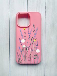 Матовий чохол на iPhone 15 Pro Max Рожевий :: Польові квіти (принт 270)