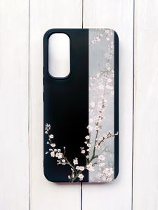 Матовий чохол на Samsung A34 5G Чорний :: Квітуча сакура (принт 285)