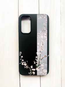 Матовий чохол на Samsung Galaxy A15 (A155) Чорний :: Квітуча сакура (принт 285)