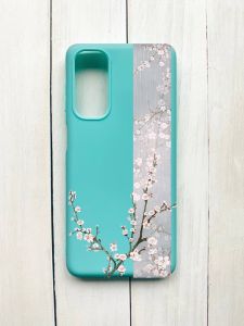 Матовий чохол на Samsung Galaxy M54 Бірюзовий :: Квітуча сакура (принт 285)