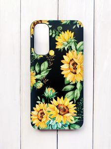 Матовий чохол на Samsung A34 5G Чорний :: Соняхи (принт 288)