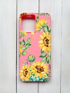 Матовий чохол на Xiaomi Redmi 12 Рожевий :: Соняхи (принт 288)