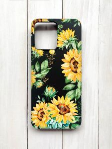 Матовий чохол на Xiaomi Redmi 12 Чорний :: Соняхи (принт 288)
