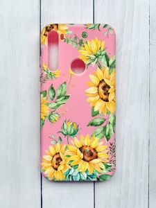 Матовий чохол на Xiaomi Redmi Note 8T Рожевий :: Соняхи (принт 288)