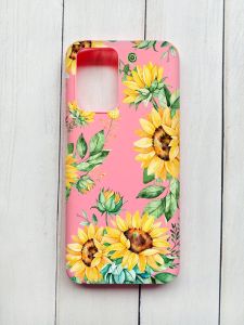 Матовий чохол на Xiaomi Redmi 10 Рожевий :: Соняхи (принт 288)