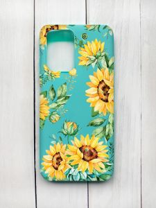 Матовий чохол на Xiaomi Redmi 10 Бірюзовий :: Соняхи (принт 288)